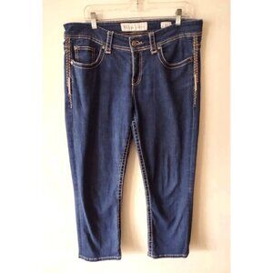 BKE Buckle Dakota Cropped Jeans Women's Size 31 Blue Mid-Rise Slim Stretch 37x27